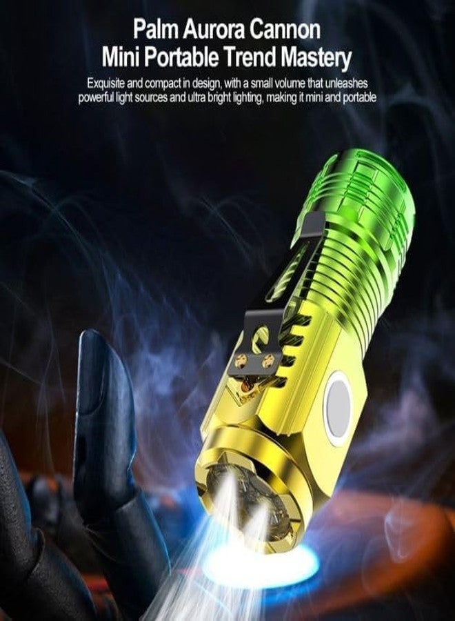 ستار ورك مصباح يدوي صغير من STAR WORK، إضاءة عالية مع كابل USB، مصباح LED يدوي، مصباح جيب، مصباح يدوي قابل لإعادة الشحن للتخييم والسفر. (أصفر وأخضر) - Image 2